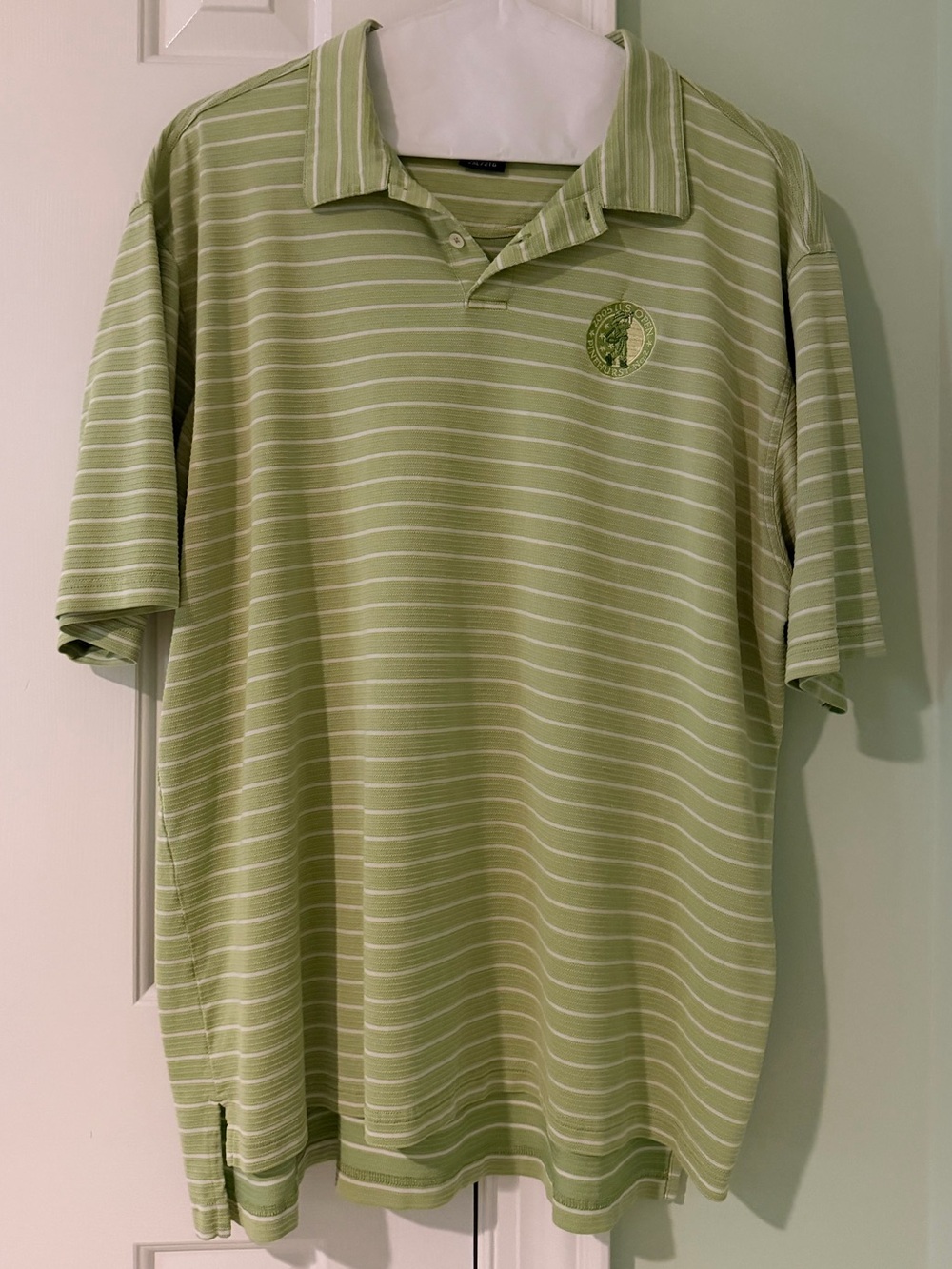 Adidas Men's 2005 US Open Climalite Polo Shirt in Light Green Stripe - XXL